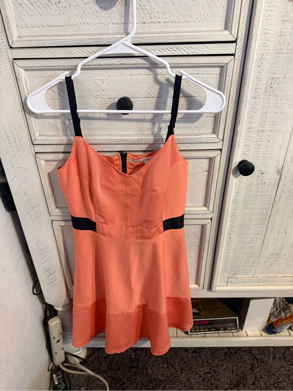 RACHEL Rachel Roy Coral Mini Dress with Black Straps